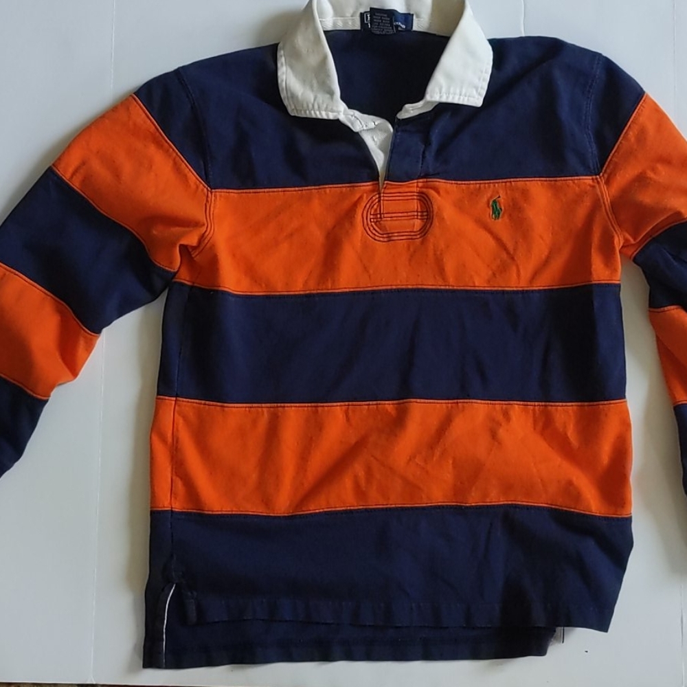 Polo orange & blue boys shirt